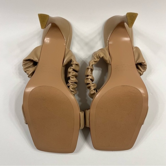 BorCnney Womens Heels Slip On Open Toe Ruched Straps - Picture 5 of 10